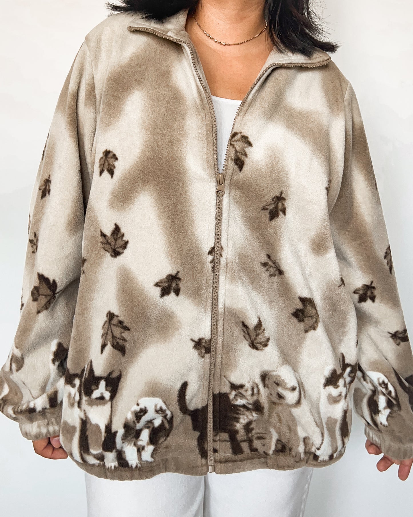 Puppy and Kitten Fleece Zip Up Jacket