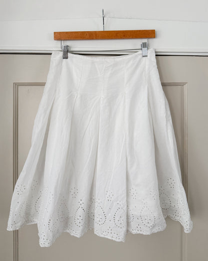 Eyelet Pleated Skirt
