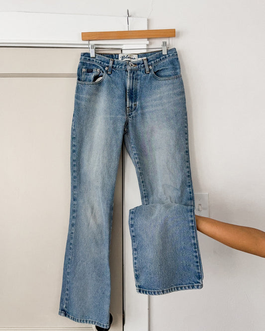 Express Blues Low Rise Wide Leg Jeans