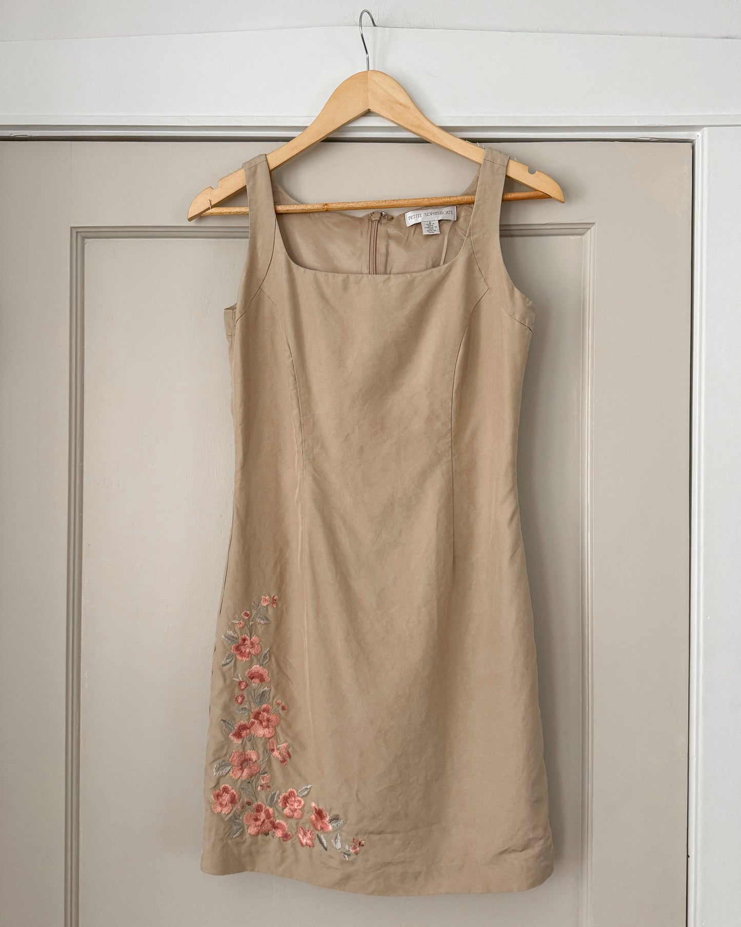 Silk Floral Embroidered Dress