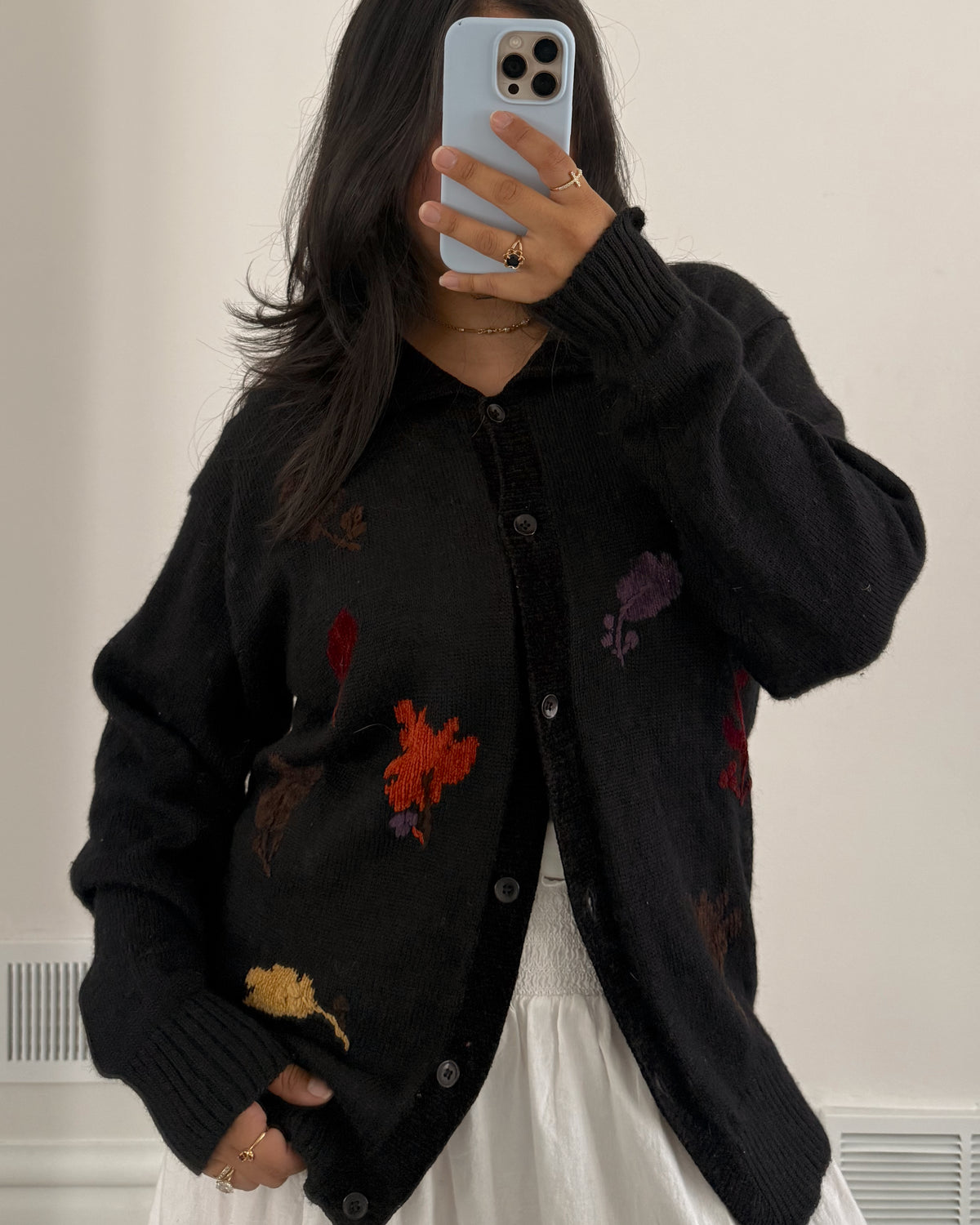 90’s Fall Leaf Cardigan Sweater