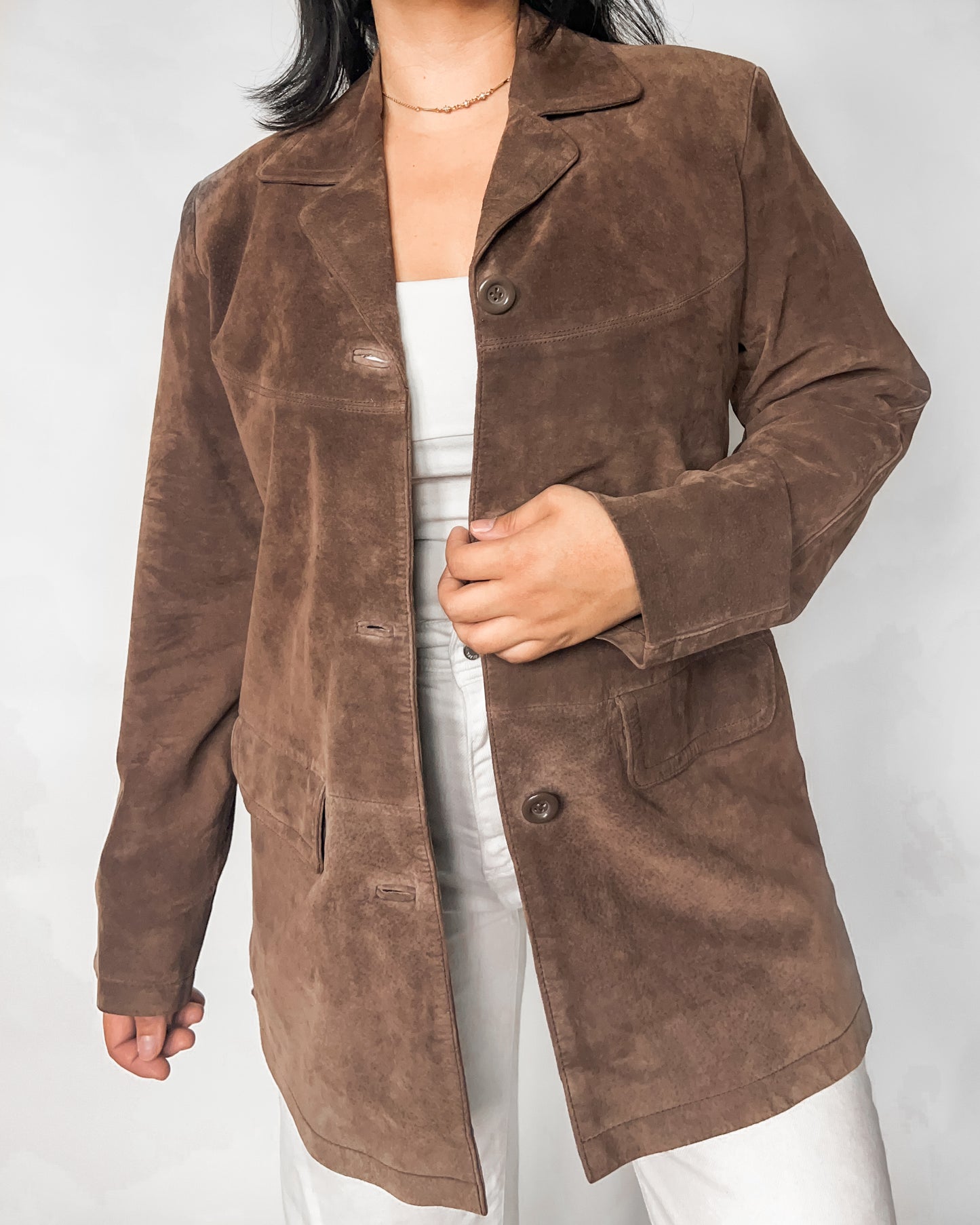 Brown Leather Suede Jacket