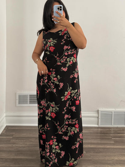 Black Floral Maxi Dress