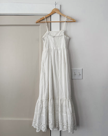 White Ruffle Eyelet Dress