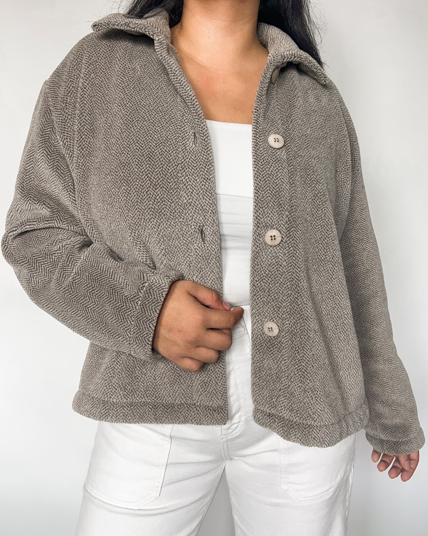 Vintage Fleece Cropped Jacket