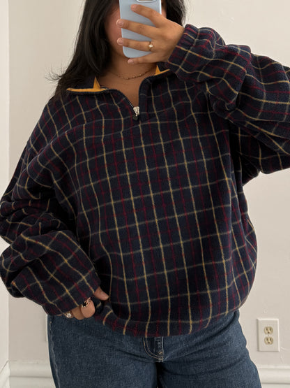 Plaid Fleece Quarter Zip