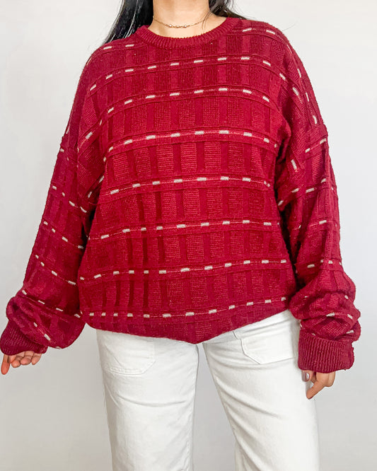 Red Dotted Knitted Sweater