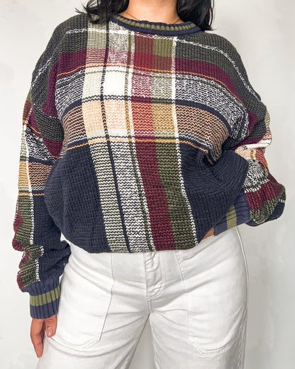 Croft & Barrow Plaid Knitted Sweater