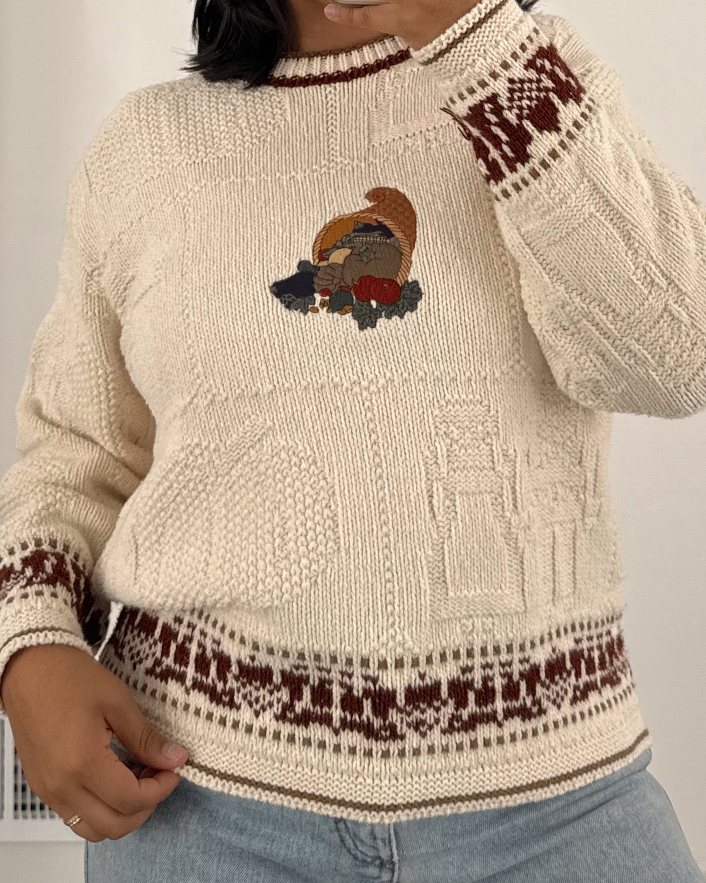 Vintage Fall Harvest Knitted Sweater
