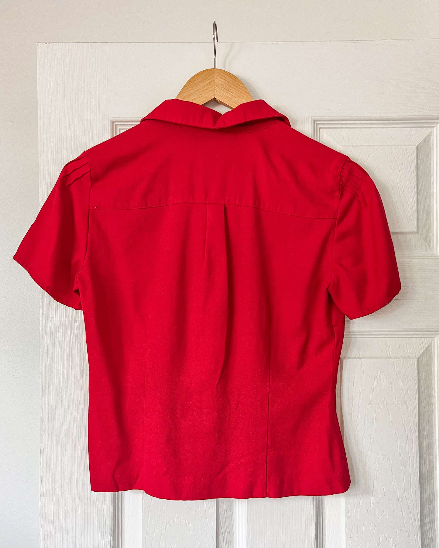 Red Button Up Top
