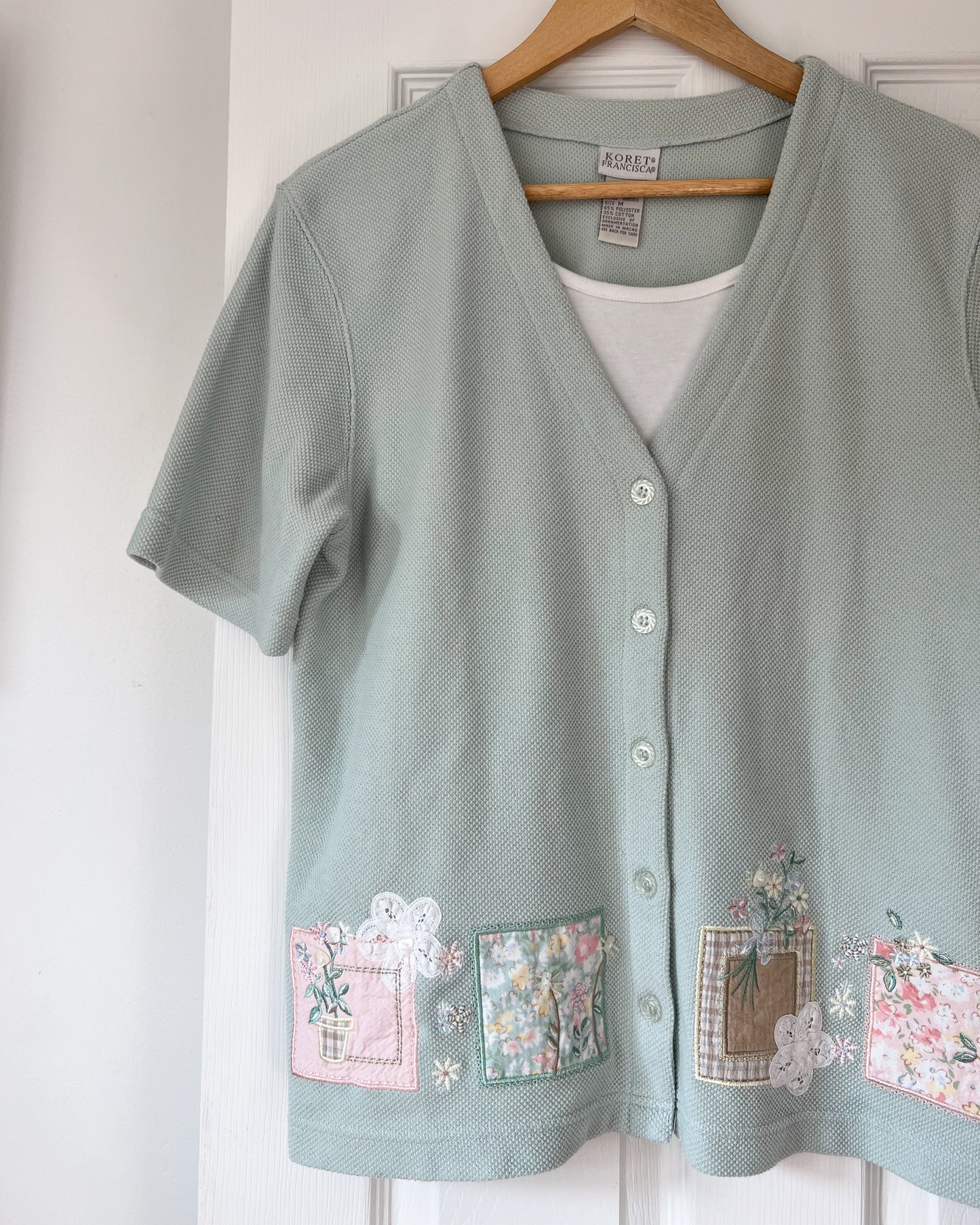 Mint Green Patchwork Blouse
