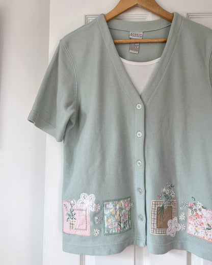 Mint Green Patchwork Blouse