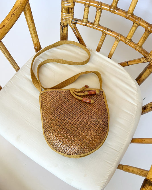 Italian Woven Straw Crossbody Bag