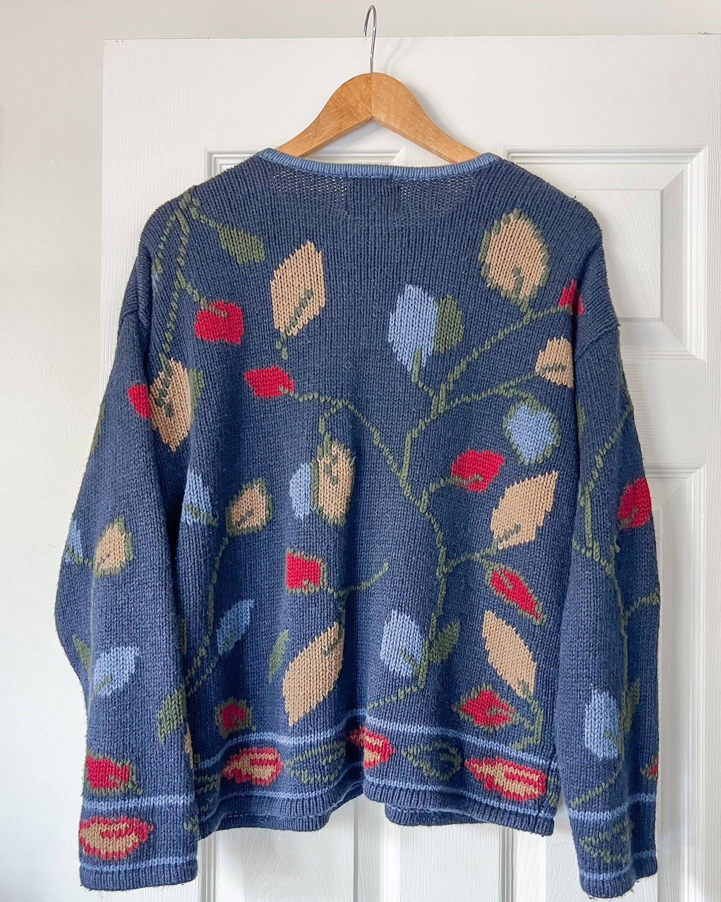 Navy Leaf Knitted Cardigan