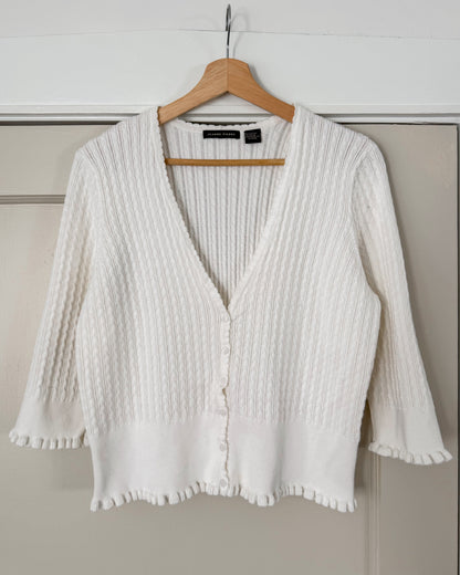 Jeanne Pierre White Cardigan