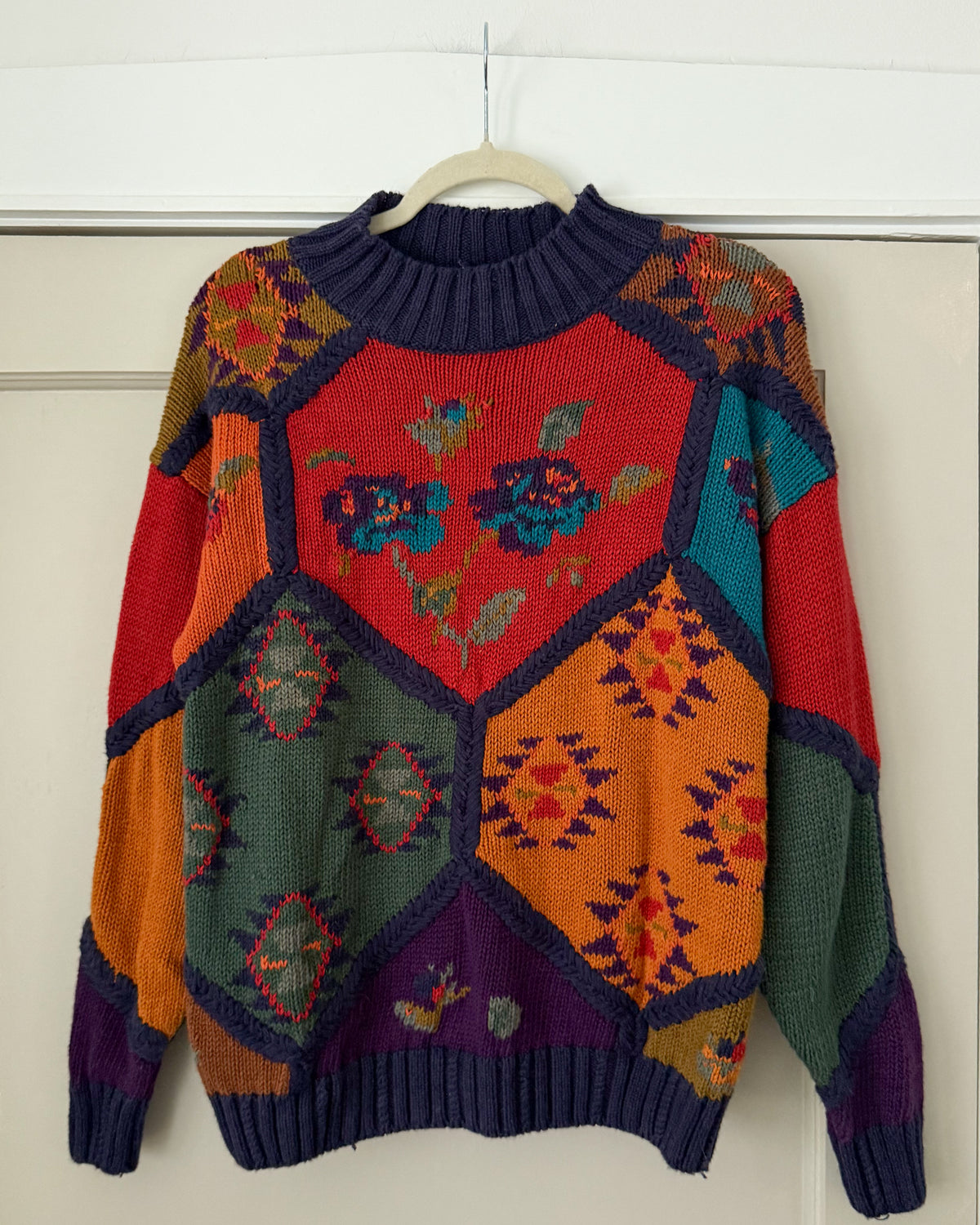 90’s Colorful Mockneck Sweater