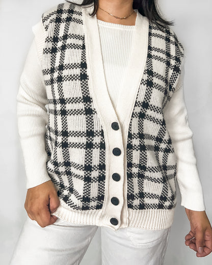 Plaid Knitted Vest