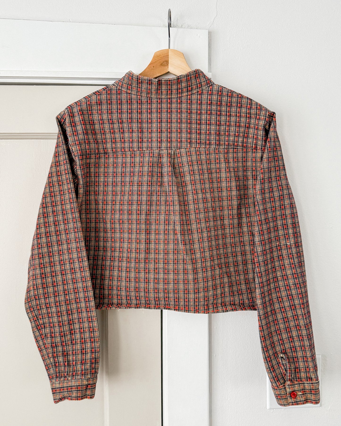 Plaid Patchwork Cropped Jacket