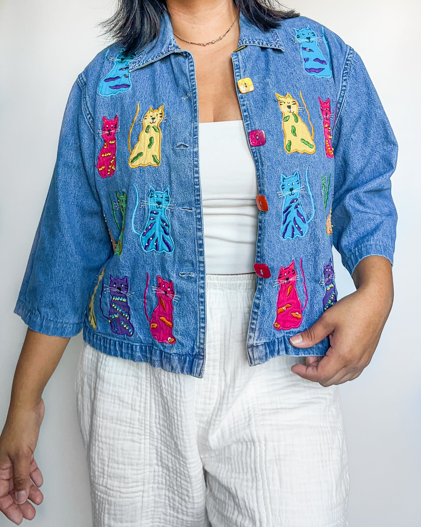 Vintage Cat Denim Jacket
