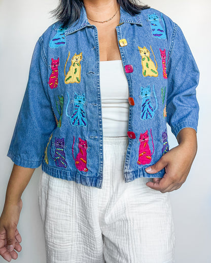 Vintage Cat Denim Jacket
