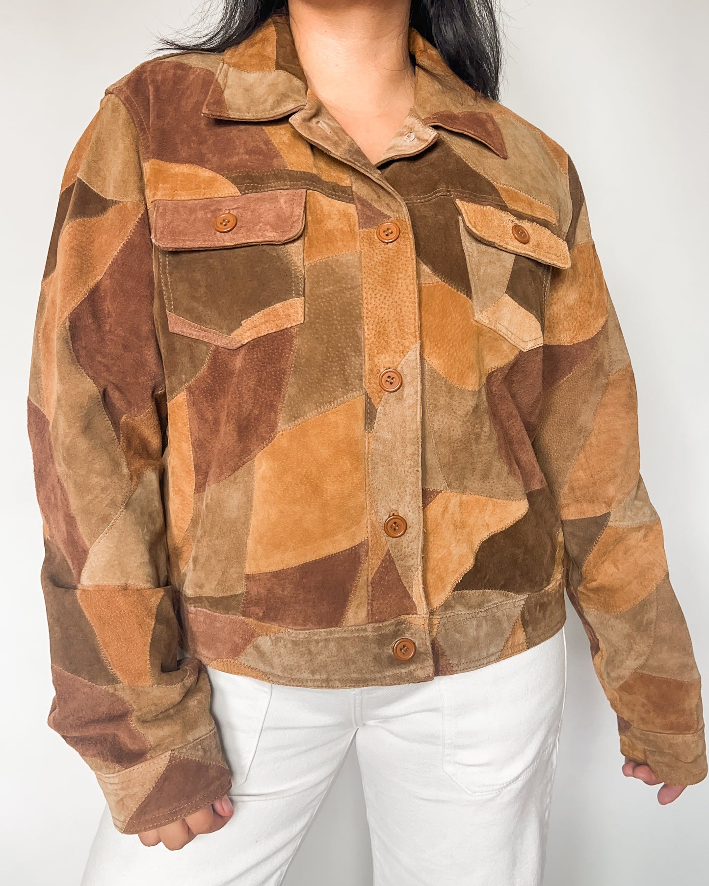 Patchwork Suede Leather Jacket