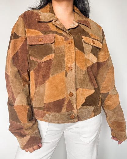 Patchwork Suede Leather Jacket