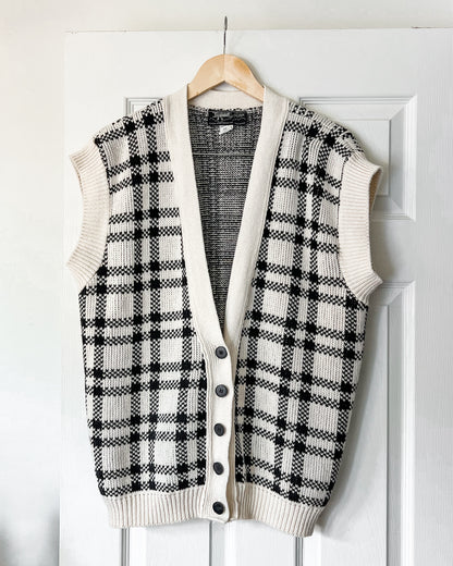 Plaid Knitted Vest