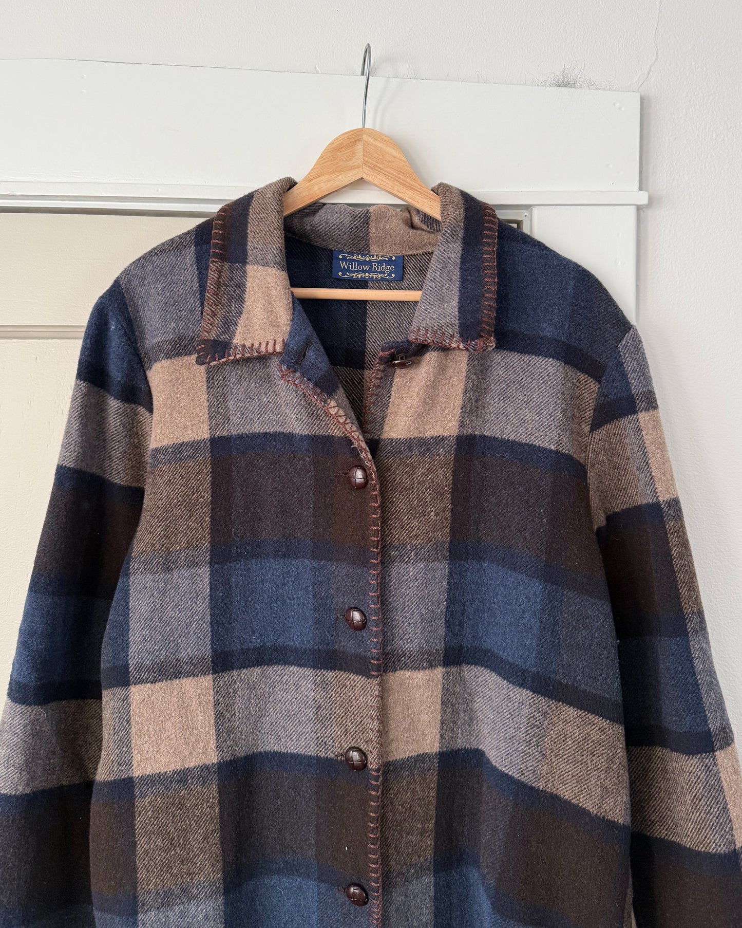 Plaid Wool Blend Coat