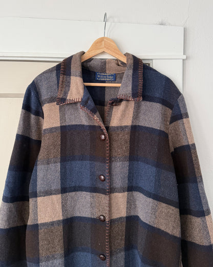Plaid Wool Blend Coat