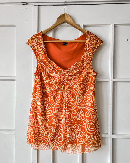 Orange Floral Tank