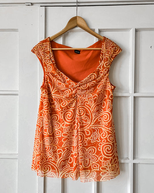 Orange Floral Tank