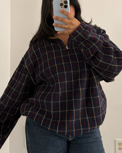 Plaid Fleece Quarter Zip