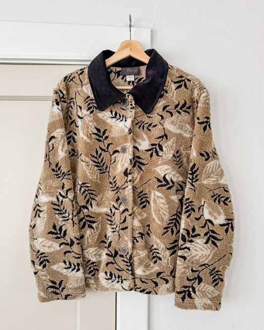 Vintage Leaf Fleece Jacket