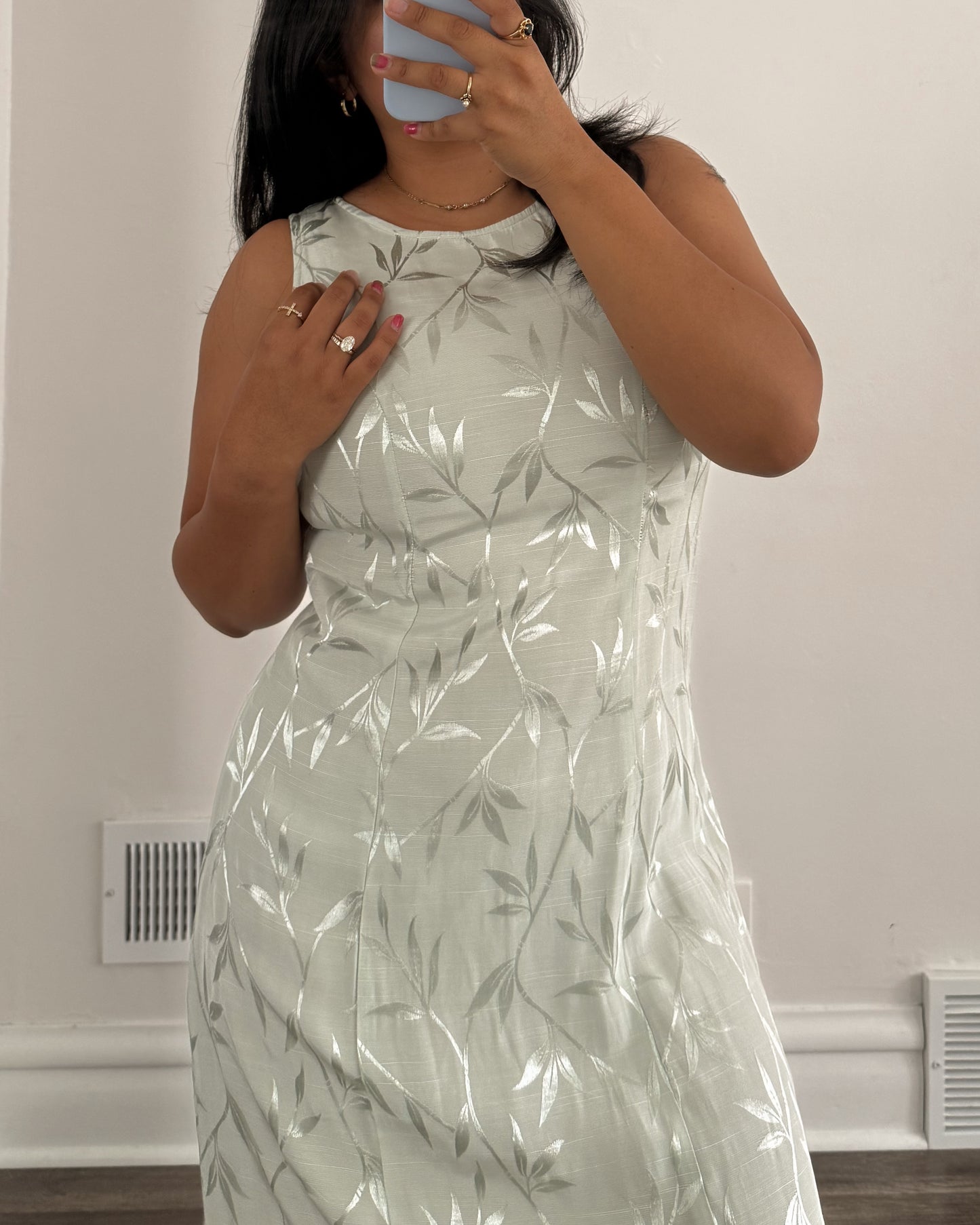 Mint Green Leaf Dress