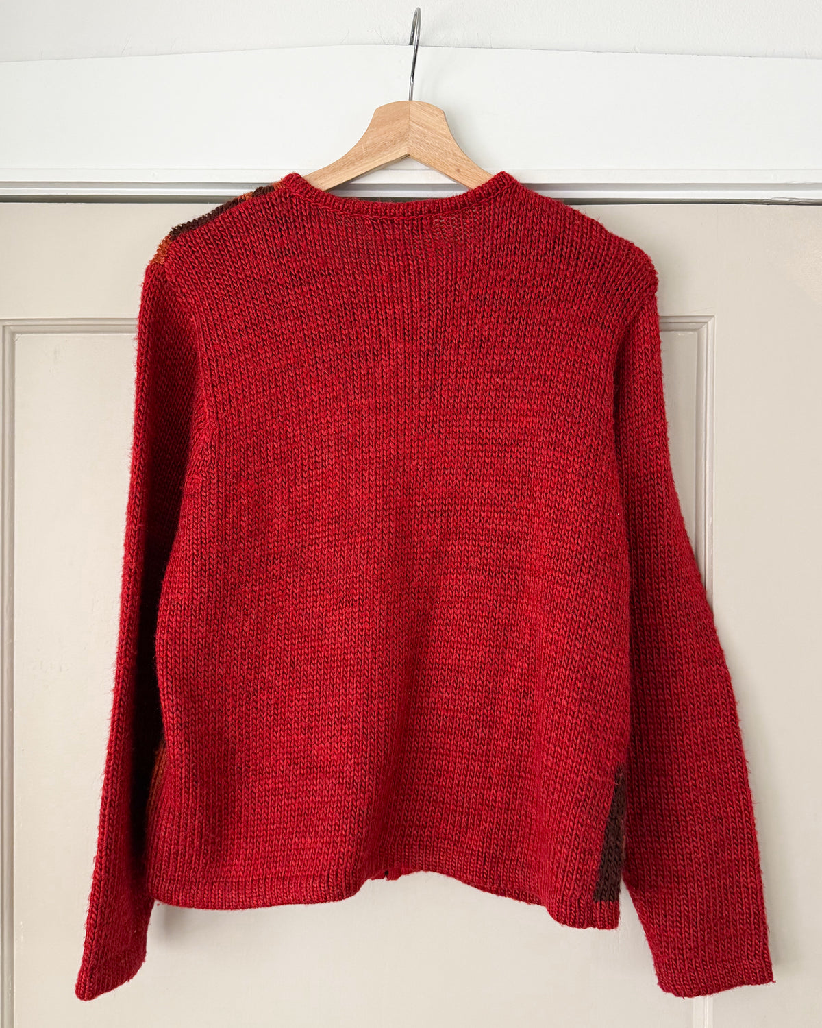 90’s Red Leaf Zip Up Sweater