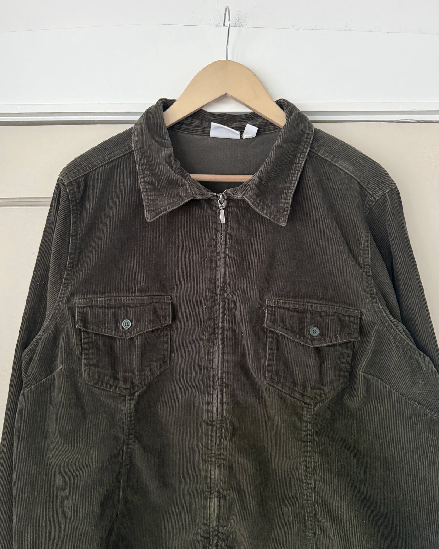 Green Micro Corduroy Shacket