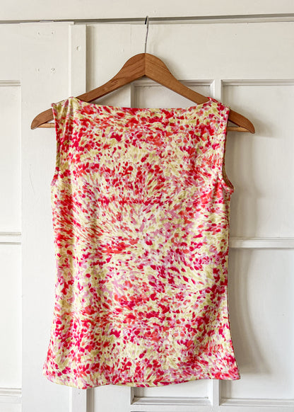 Multicolor Cowl Neck Tank Top