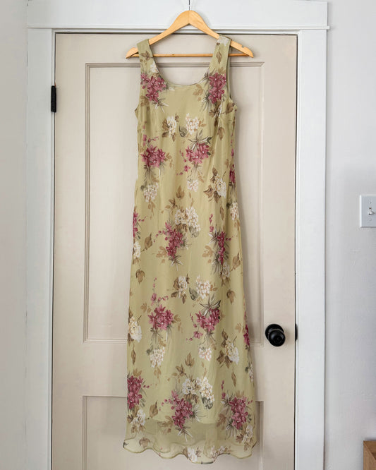 Green & Pink Floral Dress
