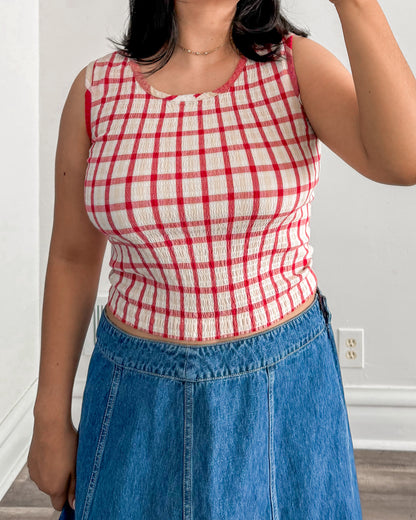 Gingham Sleeveless Top