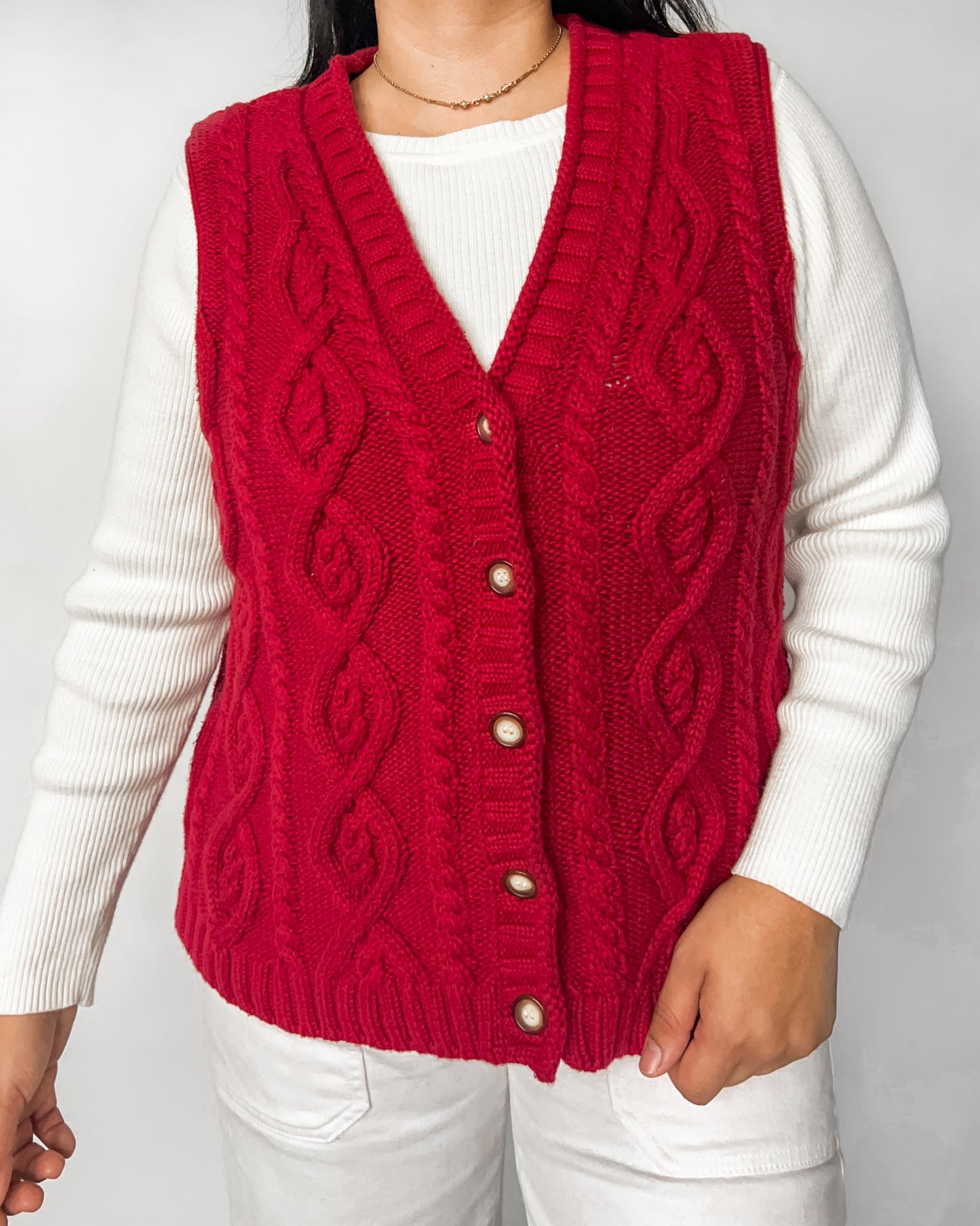 Eddie Bauer Red Knitted Vest