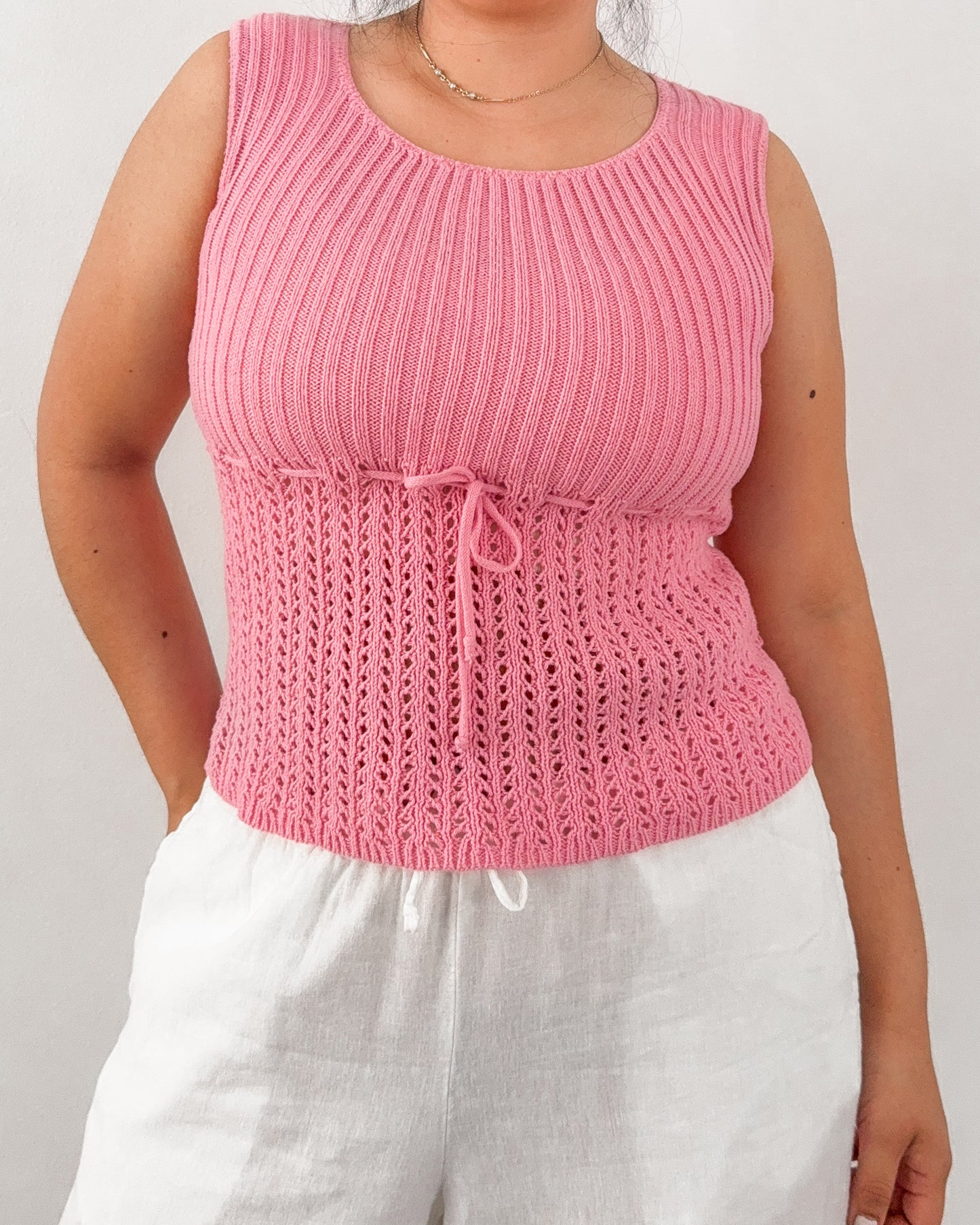 Pink Knitted Tank Top
