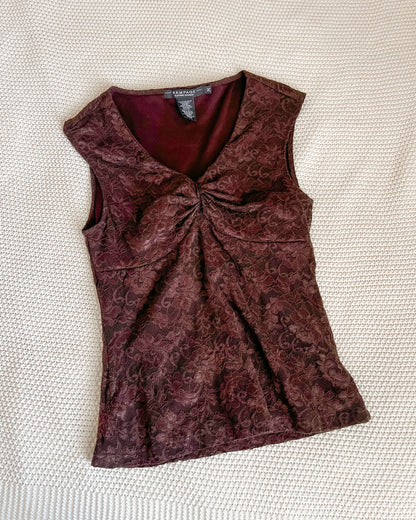 Brown Laced Tank Top