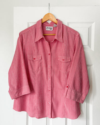 Pink Striped Button Up Shirt