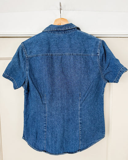 Old Navy Denim Short Sleeve Button Down Shirt