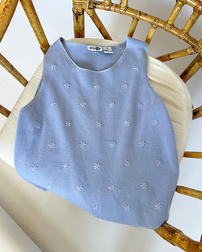 Periwinkle Floral Stitched Tank Top