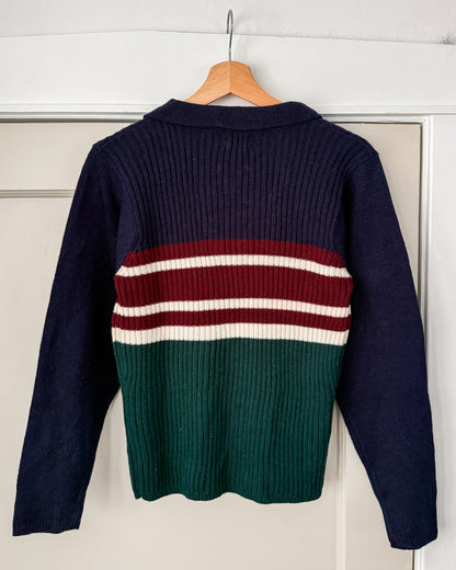 Vintage Striped N Neck Cardigan