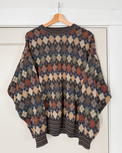 Diamond Pattern Knitted Sweater