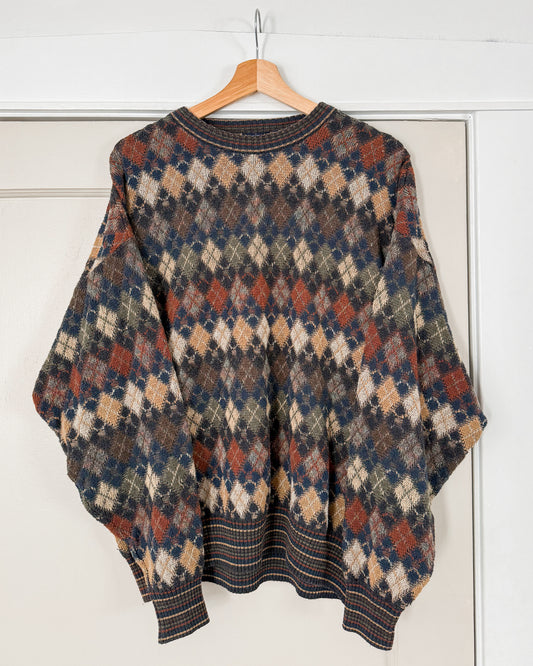 Diamond Pattern Knitted Sweater