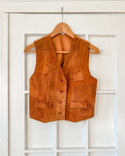 Suede Leather Stitch Vest