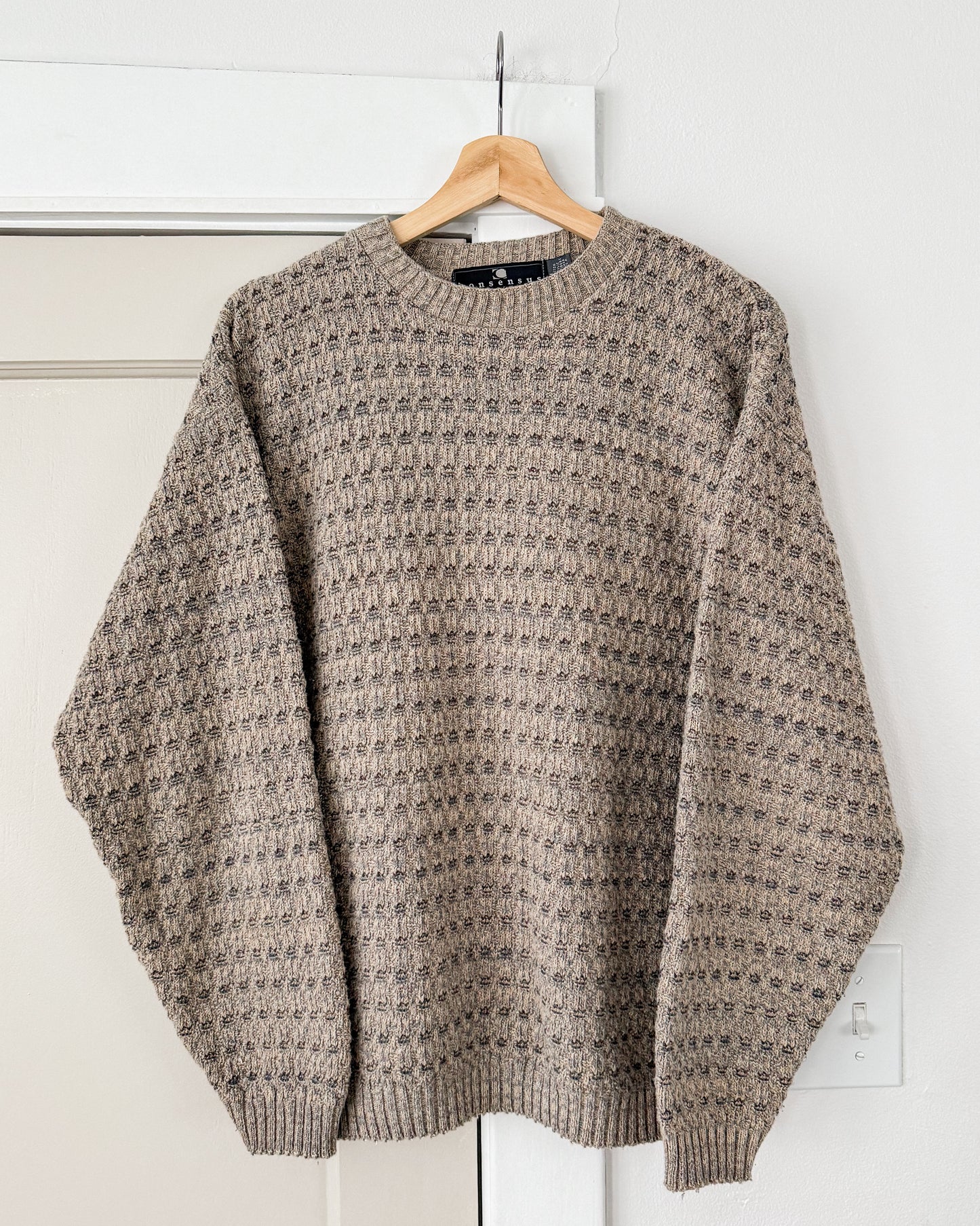 Neutral Textured Knitted Sweater